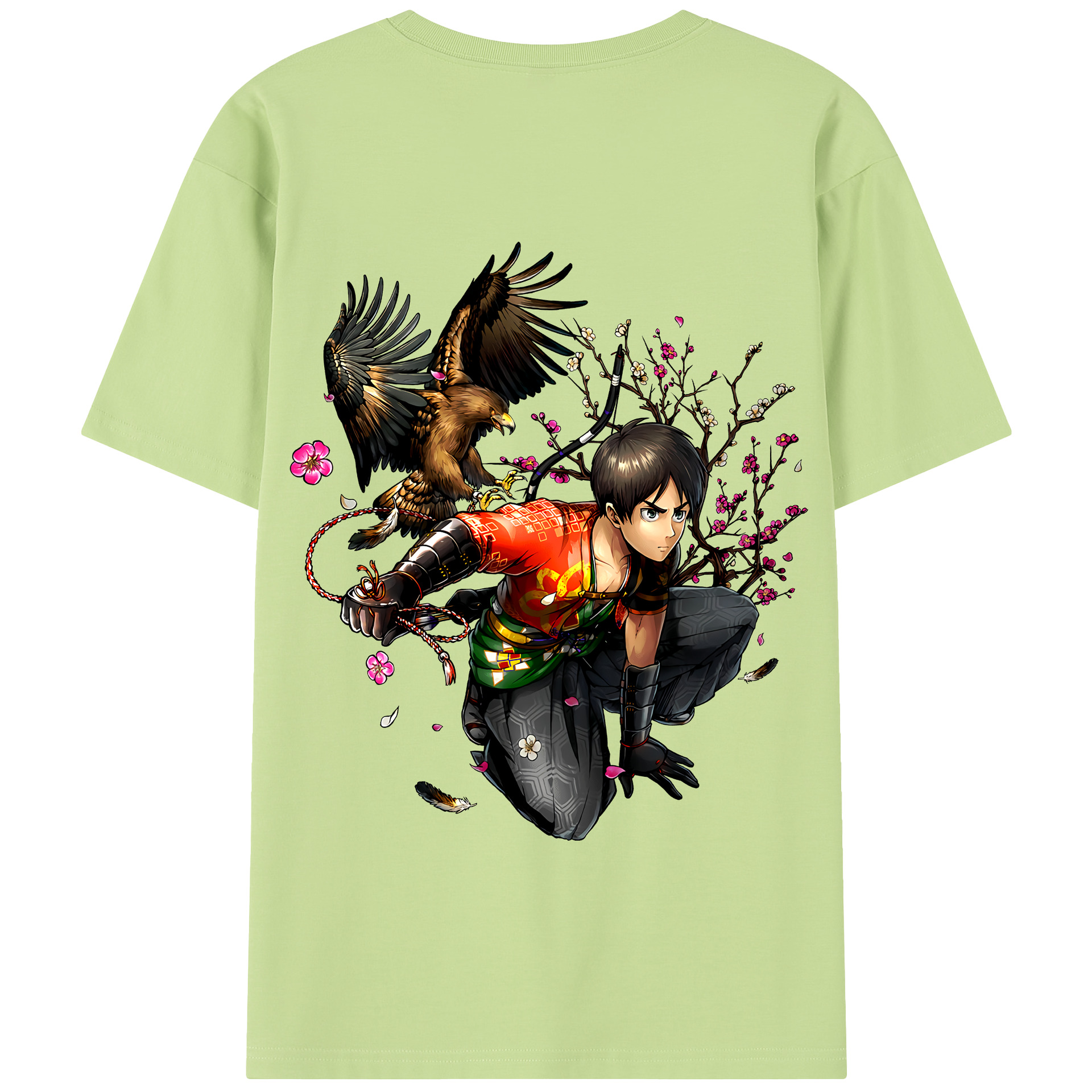 （画像用） 進撃の巨人 エレン･イェーガー Attack on Titan Eren Jäger 綿100％半袖Tシャツ（背面プリント）